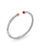 Cable Flex Bracelet in Sterling Silver with 14K Yellow Gold and Rhodolite Garnet, 4mm