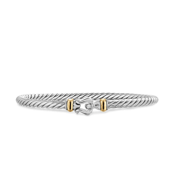 Cable Flex Buckle Bracelet in Sterling Silver with Yellow