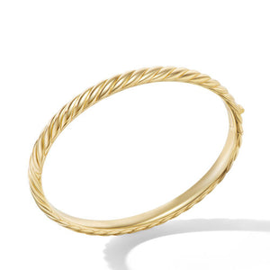Sculpted Cable Bangle Bracelet in 18K Yellow Gold, Size Medium