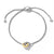 Petite Cable Linked Bracelet in Sterling Silver with 14K Yellow Gold, 15mm
