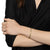 Crossover Trio Three Row Cuff Bracelet in 18K Yellow Gold with Diamonds, 11mm, Size Medium
