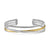 Crossover Three Row Bracelet in Sterling Silver with 18K Yellow Gold and Diamonds, 11mm, Size Medium