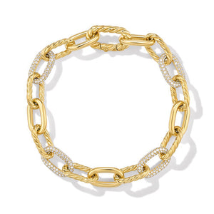 DY Madison Chain Bracelet in 18K Yellow Gold with Diamonds, Size Small