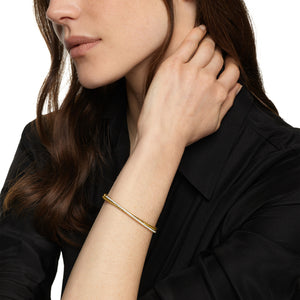 Crossover Two Row Bracelet in 18K Yellow Gold with Diamonds, 6mm, Size Large