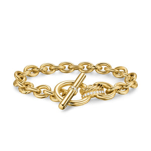 DY Mercer Toggle Chain Bracelet in 18K Yellow Gold with Diamonds, 8mm