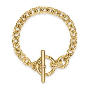 DY Mercer Toggle Chain Bracelet in 18K Yellow Gold with Diamonds, 8mm