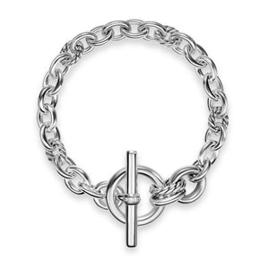 DY Mercer Toggle Chain Bracelet in Sterling Silver with Diamonds, 8mm