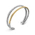 DY Mercer Two Row Cuff Bracelet in Sterling Silver with 18K Yellow Gold, 8mm