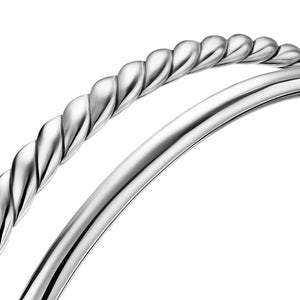 DY Mercer Two Row Cuff Bracelet in Sterling Silver, 8mm