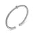Cable Flex Station Cuff in Sterling Silver with Diamonds, 4mm