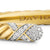 Sculpted Cable X Cuff Bracelet in 18K Yellow Gold with Diamonds, 6mm