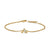 Petite Pavé Initial Chain Bracelet in 18K Yellow Gold with Diamond A