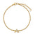 Petite Pavé Initial Chain Bracelet in 18K Yellow Gold with Diamond A