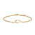 Petite Pavé Initial Chain Bracelet in 18K Yellow Gold with Diamond C