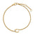 Petite Pavé Initial Chain Bracelet in 18K Yellow Gold with Diamond C