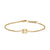 Petite Pavé Initial Chain Bracelet in 18K Yellow Gold with Diamond E