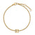 Petite Pavé Initial Chain Bracelet in 18K Yellow Gold with Diamond E