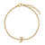 Petite Pavé Initial Chain Bracelet in 18K Yellow Gold with Diamond J
