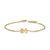 Petite Pavé Initial Chain Bracelet in 18K Yellow Gold with Diamond M
