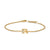 Petite Pavé Initial Chain Bracelet in 18K Yellow Gold with Diamond R