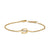 Petite Pavé Initial Chain Bracelet in 18K Yellow Gold with Diamond S