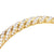 Sculpted Cable Bangle Bracelet in 18K Yellow Gold with Diamonds, 8mm, Size Medium