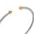 Micro Cable Flex Cuff in Sterling Silver with 14K Yellow Gold, 2.6mm