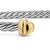 Micro Cable Flex Cuff in Sterling Silver with 14K Yellow Gold, 2.6mm