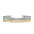 DY Mercer Three Row Cuff Bracelet in Sterling Silver with 18K Yellow Gold and Diamonds, 10mm