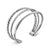 DY Mercer Three Row Cuff Bracelet in Sterling Silver with Diamonds, 10mm