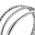 DY Mercer Three Row Cuff Bracelet in Sterling Silver with Diamonds, 10mm