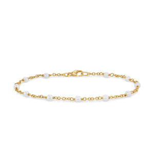 Pearl Classics Station Bracelet in 18K Yellow Gold, 3.5mm