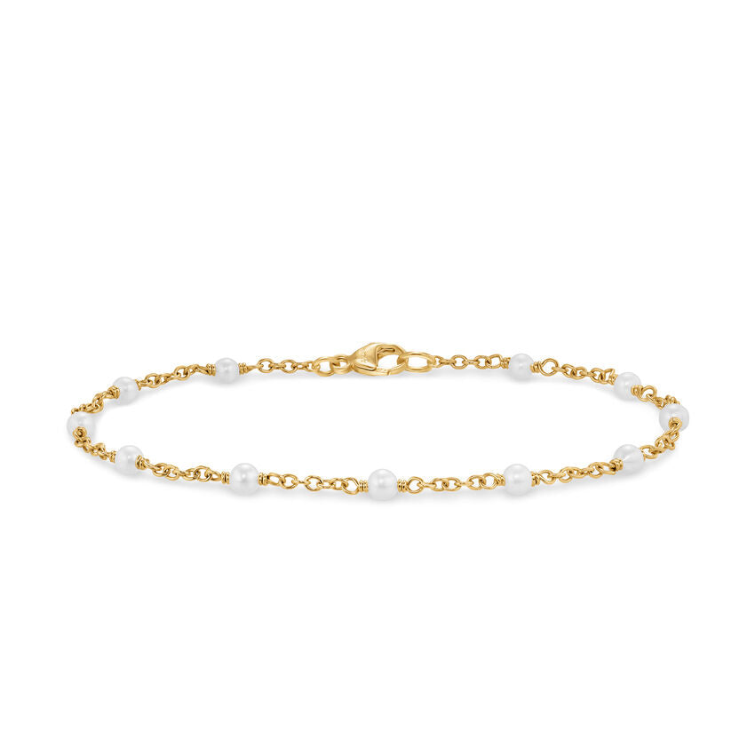 Pearl Classics Station Bracelet in 18K Yellow Gold, 3.5mm