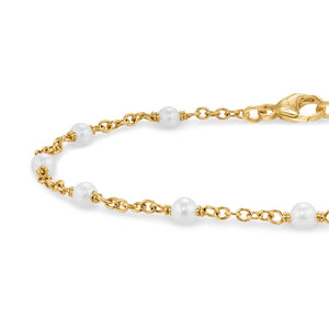 Pearl Classics Station Bracelet in 18K Yellow Gold, 3.5mm