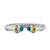 Renaissance Cable Flex Cuff in Sterling Silver with 14K Yellow Gold, Hampton Blue Topaz, Iolite and Amethyst, 9mm