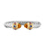 Renaissance Cable Flex Cuff in Sterling Silver with 14K Yellow Gold, Madeira Citrine, Tanzanite and Rhodolite Garnet, 9mm