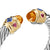 Renaissance Cable Flex Cuff in Sterling Silver with 14K Yellow Gold, Madeira Citrine, Tanzanite and Rhodolite Garnet, 9mm