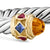 Renaissance Cable Flex Cuff in Sterling Silver with 14K Yellow Gold, Madeira Citrine, Tanzanite and Rhodolite Garnet, 9mm