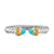 Renaissance Cable Flex Cuff in Sterling Silver with 14K Yellow Gold, Turquoise, Madeira Citrine and Tsavorites, 9mm, Size Medium