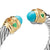 Renaissance Cable Flex Cuff in Sterling Silver with 14K Yellow Gold, Turquoise, Madeira Citrine and Tsavorites, 9mm, Size Medium