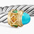 Renaissance Cable Flex Cuff in Sterling Silver with 14K Yellow Gold, Turquoise, Madeira Citrine and Tsavorites, 9mm, Size Medium