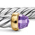 Cable Flex Cuff in Sterling Silver with 14K Yellow Gold and Amethyst, 6mm