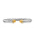 Cable Flex Cuff in Sterling Silver with 14K Yellow Gold and Citrine, 6mm