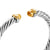 Cable Flex Cuff in Sterling Silver with 14K Yellow Gold and Citrine, 6mm