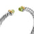Cable Flex Cuff in Sterling Silver with 14K Yellow Gold and Peridot, 6mm