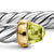Cable Flex Cuff in Sterling Silver with 14K Yellow Gold and Peridot, 6mm