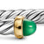 Cable Flex Cuff in Sterling Silver with 14K Yellow Gold and Green Onyx, 6mm