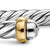 Cable Flex Cuff in Sterling Silver with 14K Yellow Gold, 6mm