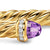 Cablespira Flex Cuff in 18K Yellow Gold with Amethyst and Diamonds, 6mm