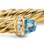 Cablespira Flex Cuff in 18K Yellow Gold with Blue Topaz and Diamonds, 6mm